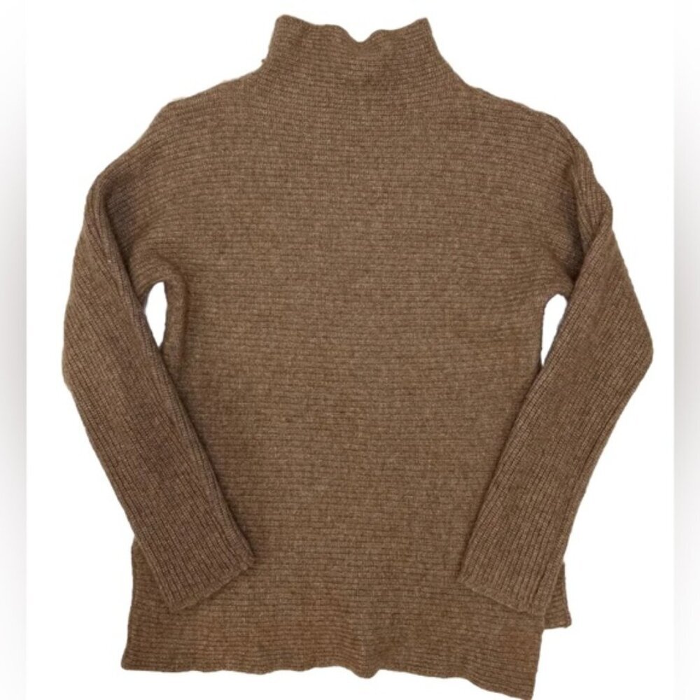 Bartolini Italy‎ Made  WOOL/CASHMERE Blend Mock Neck Rib Pullover Sweater LARGE